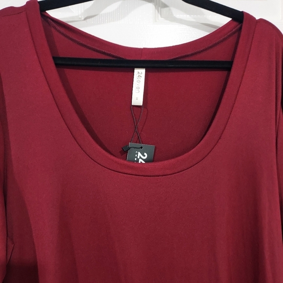 NWOT 24seven Comfort Apparel Wine Fit and Flare Plus Size Dress in Size 3X - Picture 5 of 12